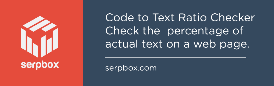 Code to Text Ratio Checker